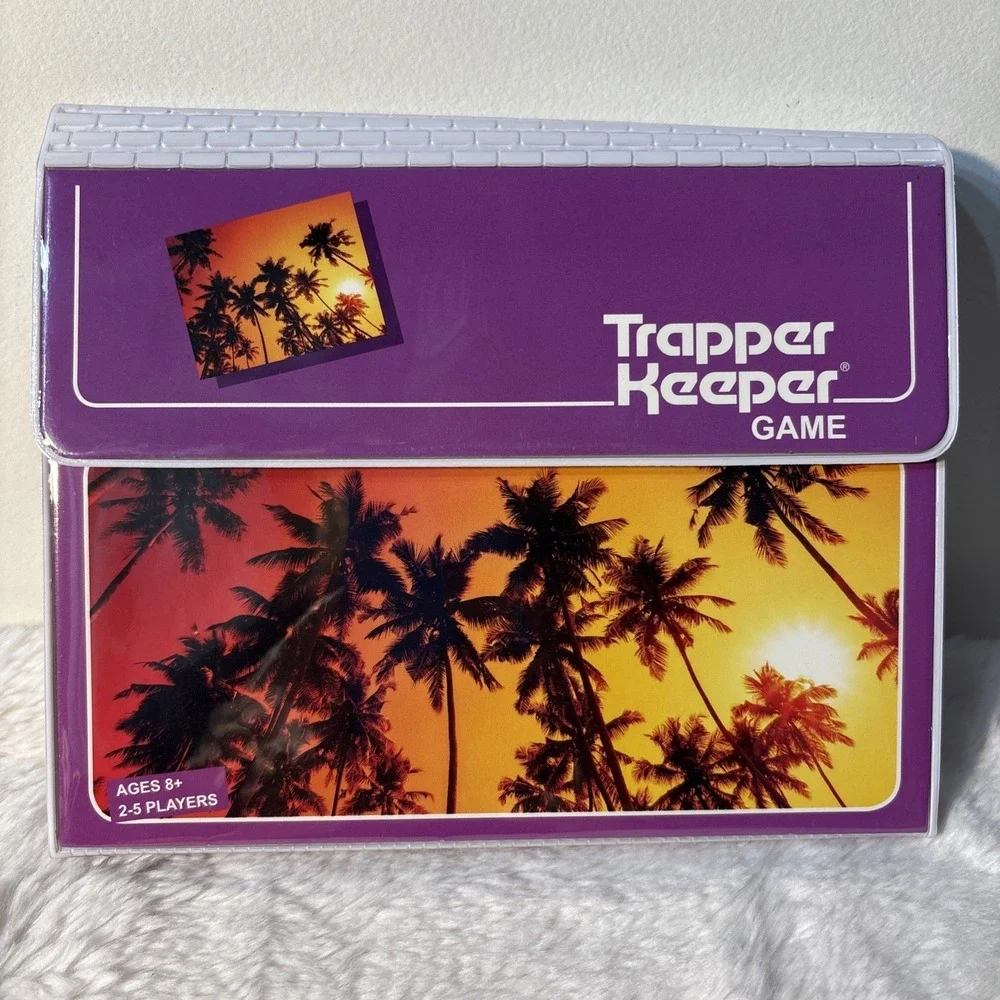 Trapper Keeper Game Sunset With Palm Trees Purple